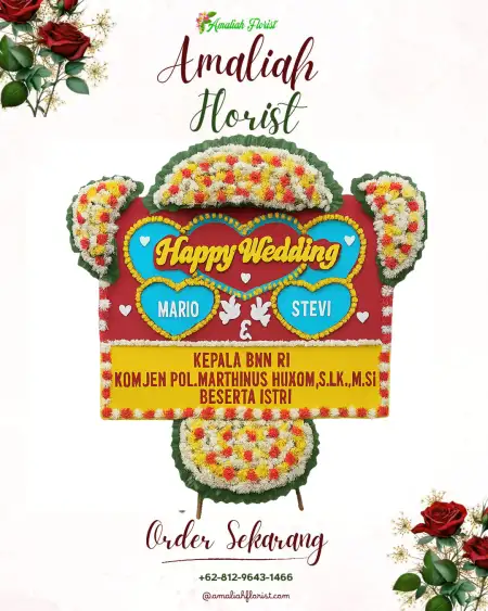 Papan Bunga Pernikahan Birit